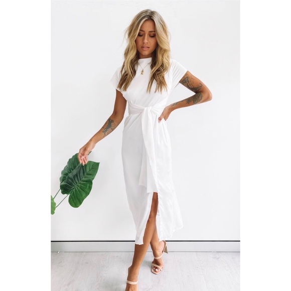 White Midi Dress - Picture 1 of 3